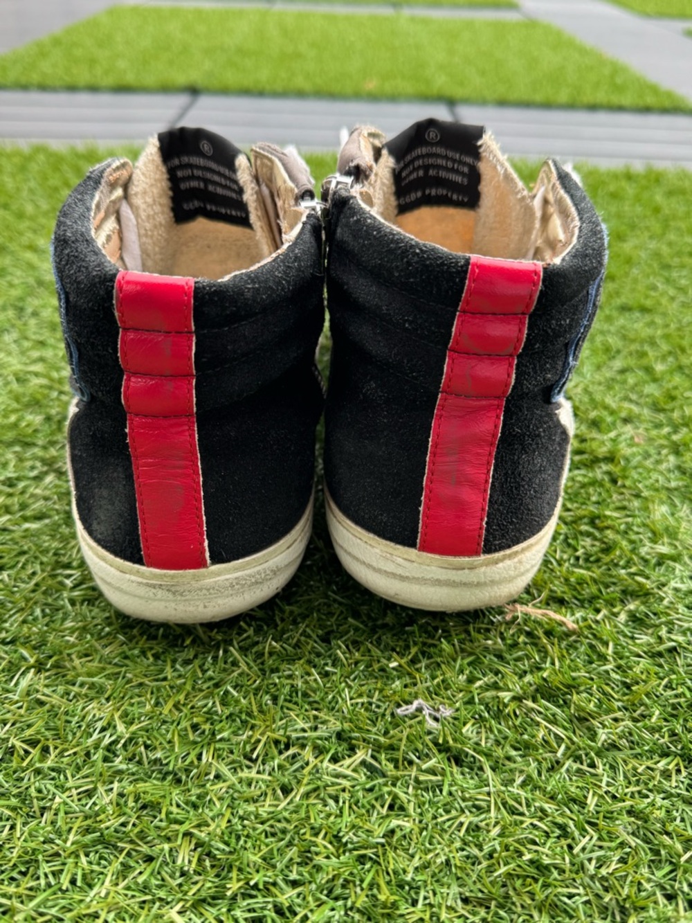 Golden Goose slide high top sneakers, designer Lavagna Suede, zip - Picture 3 of 5